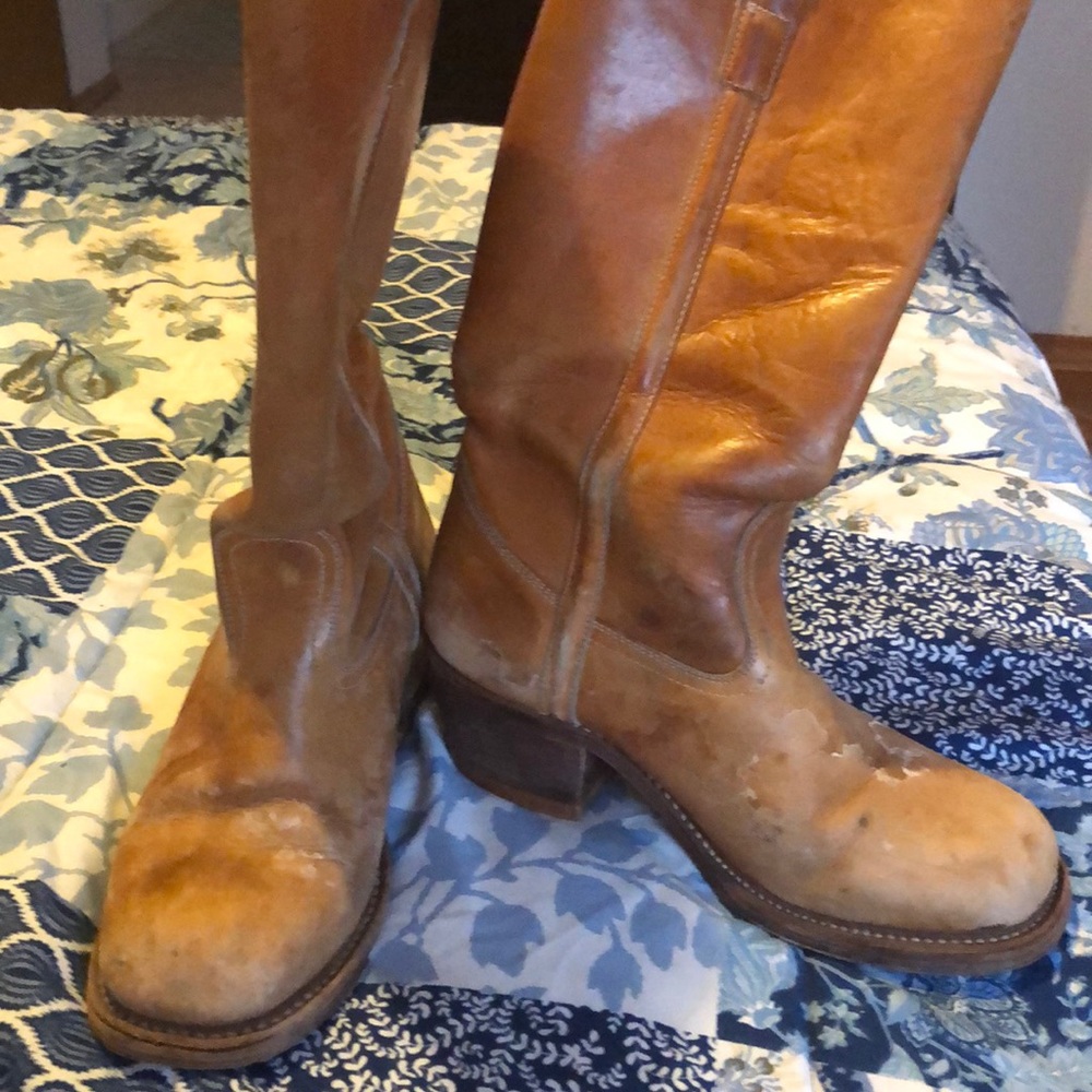 Worn cowboy boots